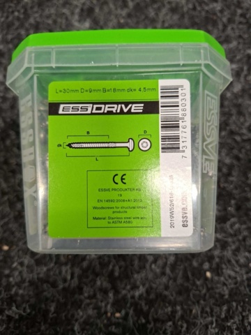 1554659-15 16 pcs Packs Wood Screws, Essve