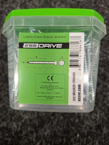 1554660-6 16 pcs Packs Wood Screw 4.0x45mm, Essve