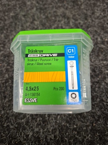 1554661-5 15 pcs Packs Wood Screws, Essve