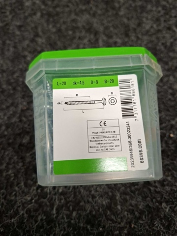 1554661-8 15 pcs Packs Wood Screws, Essve