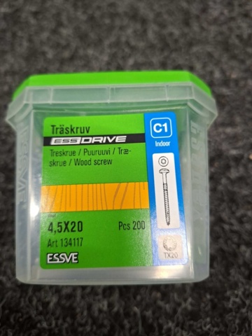 1554661-9 15 pcs Packs Wood Screws, Essve