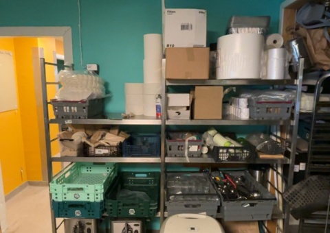 Shelf with contents