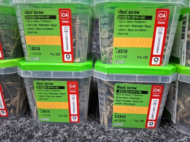 1554747-3 12 st Förpackningar Träskruv, Essve