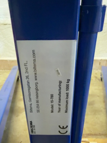 1531243-4 Biltema Motorlyft 1000 kg – Modell 15-780 – Provkörd och fungerande
