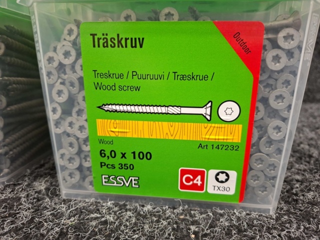 1554548-3 700 st Träskruv 6.0x100mm, Essve