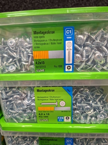 1554880-3 7 st Förpackningar Montageskruv, Essve
