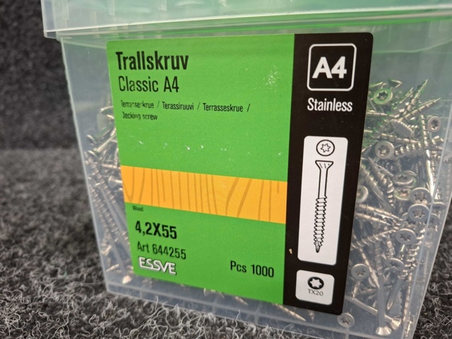 1554945-2 1000 st Trallskruv 4.2x55mm, Essve