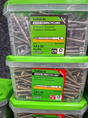 1554946-4 14 st Förpackningar Trallskruv 4.8x75 & 4.8x55mm, Essve