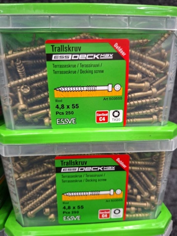 1554946-8 14 st Förpackningar Trallskruv 4.8x75 & 4.8x55mm, Essve