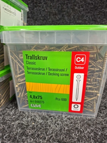 1554947-3 7 st Förpackningar Trallskruv 4.8x75mm, Essve