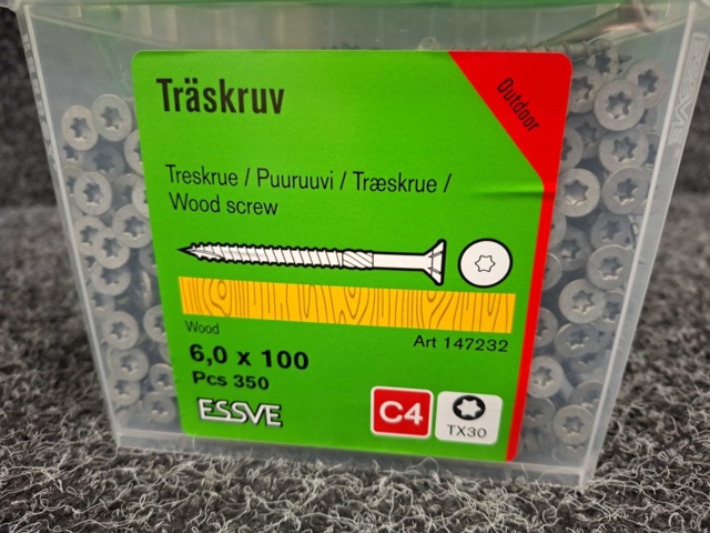 1554949-2 350 st Träskruv 6.0x100mm, Essve