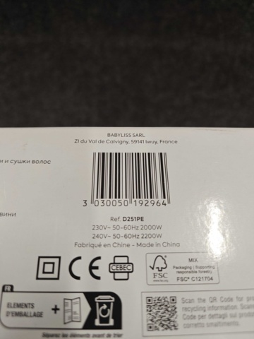 1527229-3 Hårtork BaByliss Denim Luxe