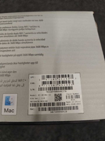 1527234-3 Router ASUS RT-BE58U V2