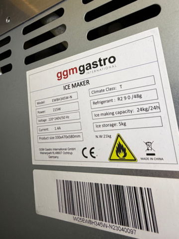 1516186-4 Ismaskin - GGM Gastro EWBH345W-N