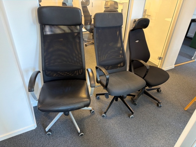 Kontorsstolar, 3 st