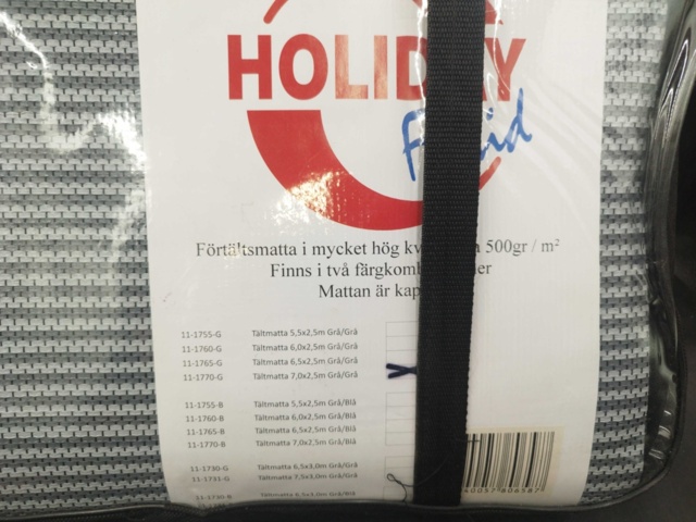 1537276-2 Förtältsmatta - Holiday Fritid, 7,0 x 2,5 m, grå