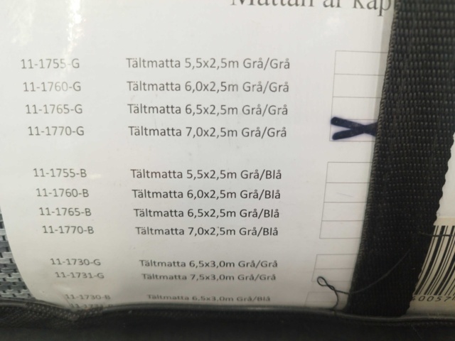 1537276-3 Förtältsmatta - Holiday Fritid, 7,0 x 2,5 m, grå