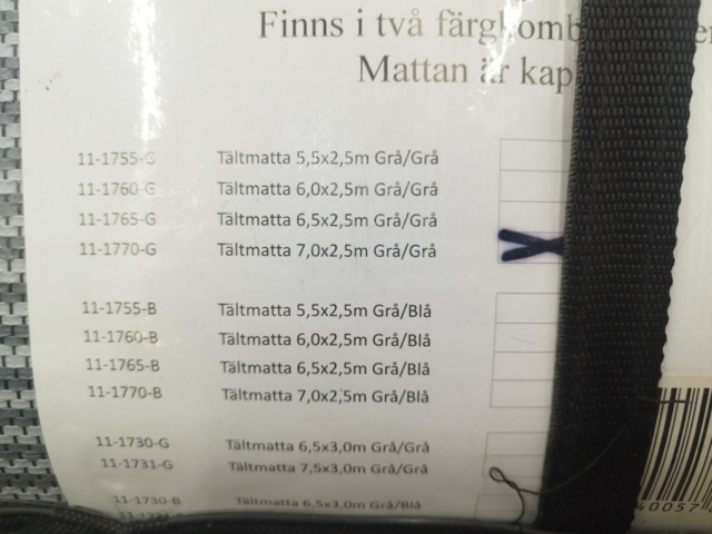 1537277-2 Förtältsmatta - Holiday Fritid, 7,0 x 2,5 m, grå