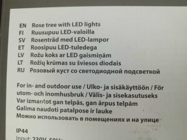 1537279-6 Ljusträd med vita rosor, 5 st - Finn-Lumor, 45 cm, 32 LED