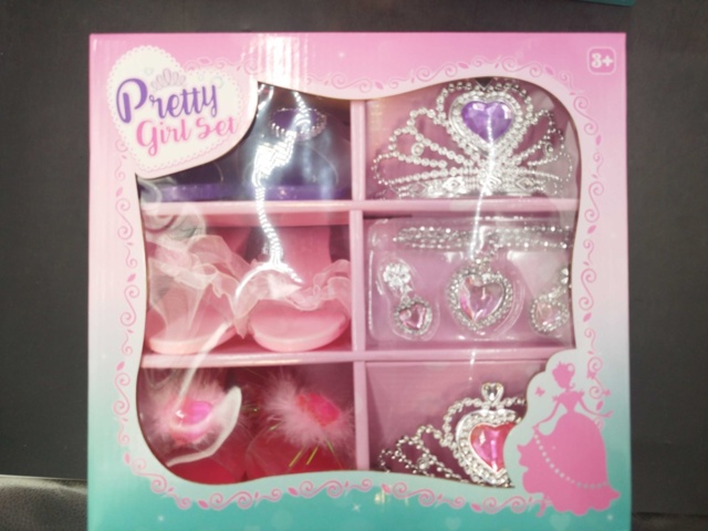 1537286-3 Prinsessetillbehör, 6 st - Pretty Girl Set, smycken och tiara