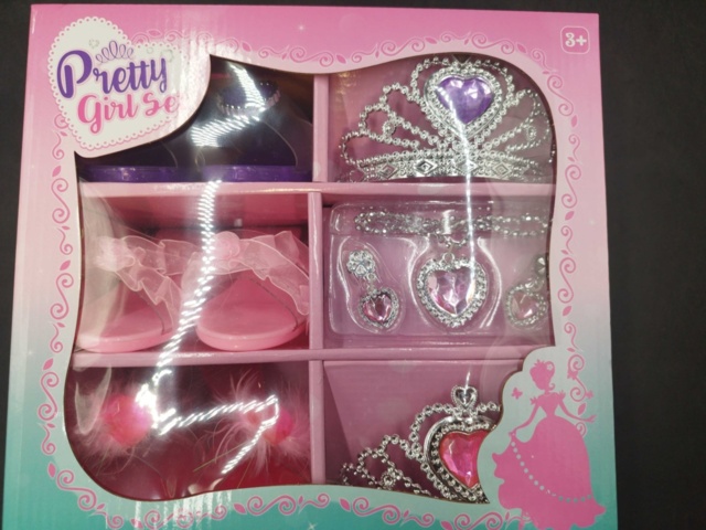 1537287-3 Prinsessetillbehör, 6 st - Pretty Girl Set, smycken och tiara