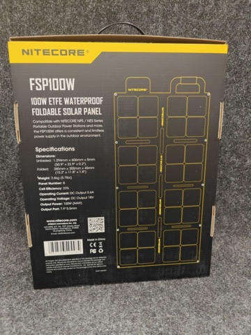 1555222-2 Hopfällbar Solpanel Nitecore FSP100W