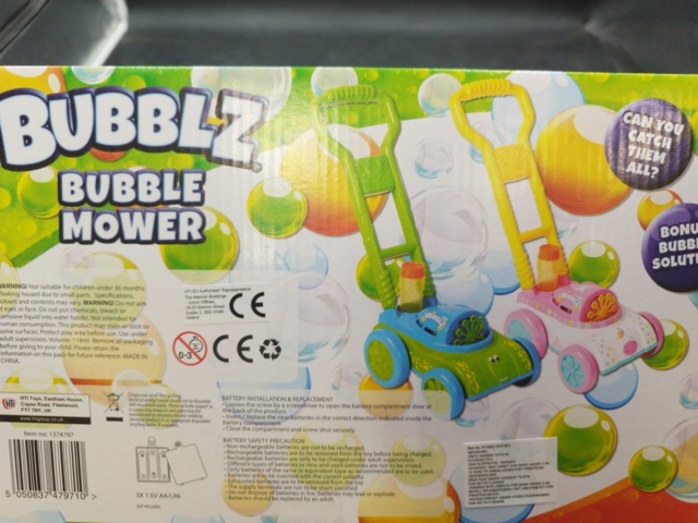 1537294-6 Lekset och såpbubbelgräsklippare, 3 st - Peppa Pig, BUBBLZ