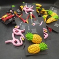 1537296-1 Handduksklämmor, 19 st - Accés, flamingo-, ananas- och papegojmotiv