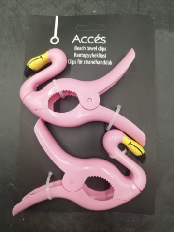 1537296-3 Handduksklämmor, 19 st - Accés, flamingo-, ananas- och papegojmotiv