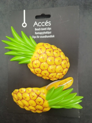 1537296-6 Handduksklämmor, 19 st - Accés, flamingo-, ananas- och papegojmotiv