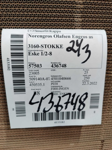 1557405-5 Parti om 7250 st Kartonger Enlagers 610x310x165 mm