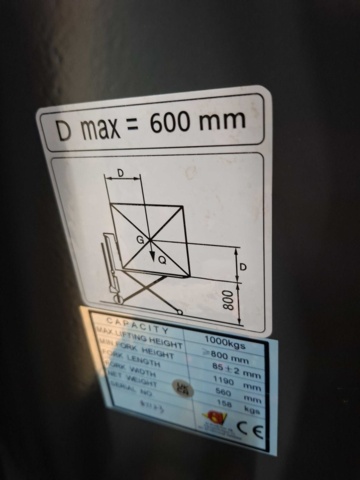 1557317-6 Scissor lift trolley Electric, 1000 kg, 1190 mm