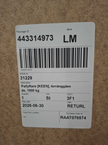 1557321-6 Pallet lifter KEEN Off-road, 1000 kg