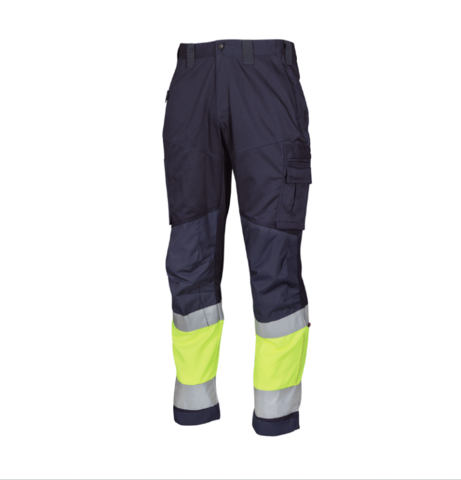 Arbetsbyxor, 5 st - Gesto Workwear, stl C56/156, marinblå, reflexdetaljer