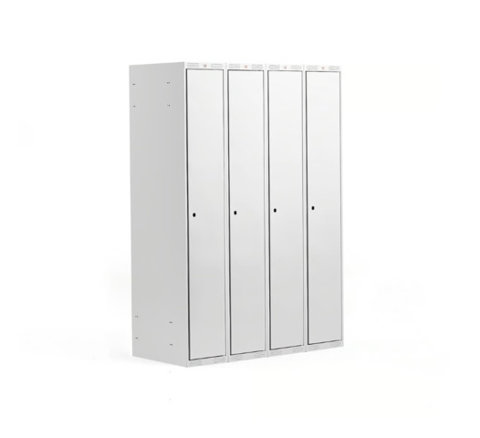 1 st Klädskåp CLASSIC 4 sektioner, 1740x1200x550 mm, grå