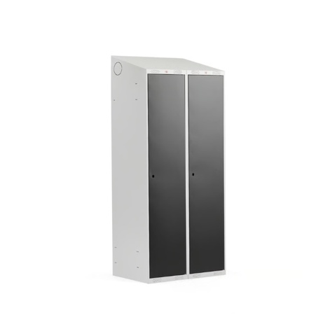 1557307-1 4 st Klädskåp CLASSIC Sluttande tak, 2 sektioner, 1900x800x550 mm, svart