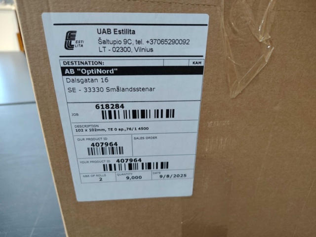 1557497-4 Labels on roll, 2 pcs - 102 x 102 mm, 9000 labels