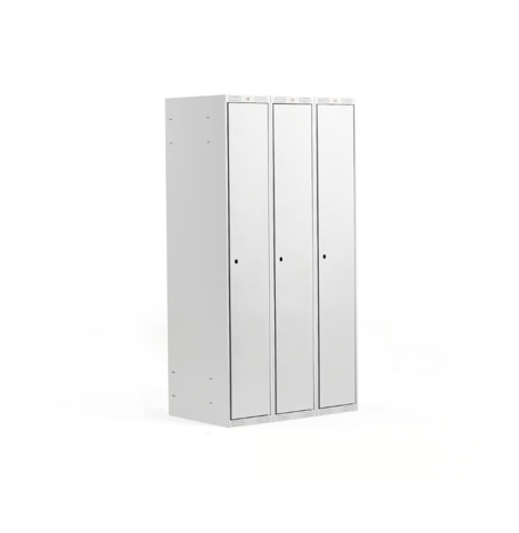 1 st Klädskåp CLASSIC 3 sektioner, 1740x900x550 mm, grå