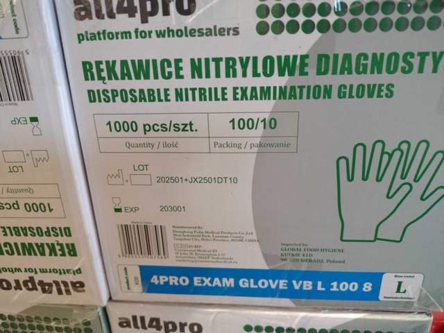 1557510-2 Engångshandske, 20 st 100-pack, nitril pulverfri blå, stl Large
