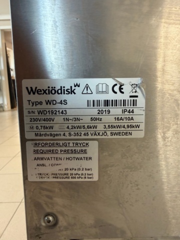 1140993-6 Underbänksdiskmaskin Wexiödisk WD4-S inkl stativ