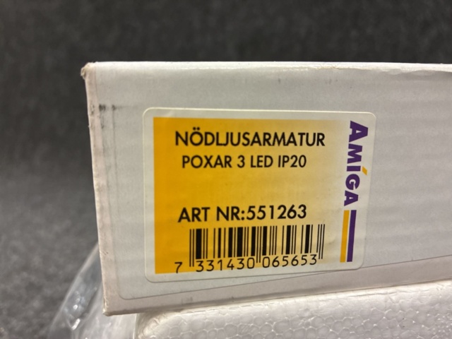 1557573-3 3 st Nödljusarmaturer Amiga Poxar ED IP20