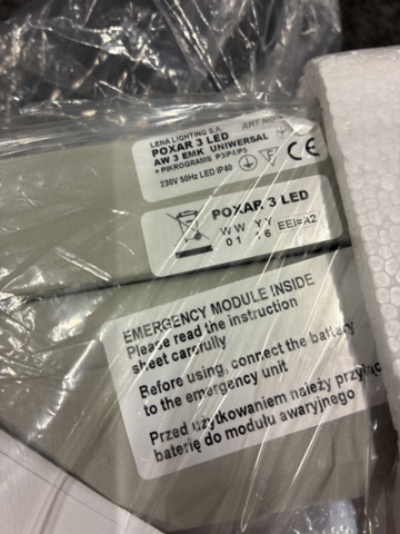 1557573-7 3 st Nödljusarmaturer Amiga Poxar ED IP20