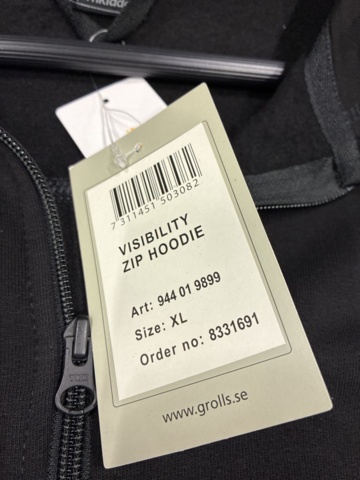 1557711-4 4 st Hoodie Björnkläder Fullzip Contrast, Strl XL