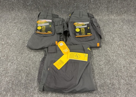 3 st Arbetsbyxor Snickers Workwear, Strl 60, 46 & 100