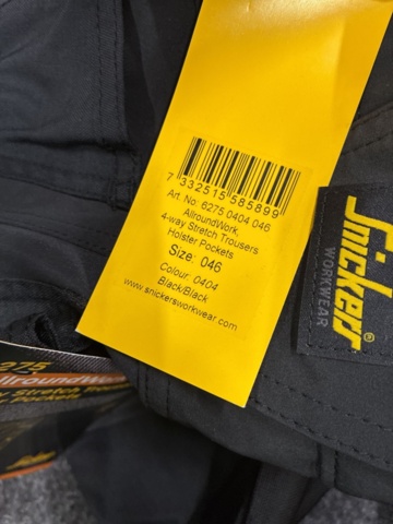 1557717-5 3 st Arbetsbyxor Snickers Workwear, Strl 60, 46 & 100