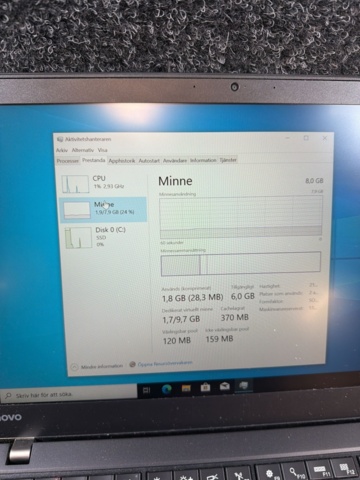 1516495-6 Bärbar dator  i5 / 8 GB med laddare - Lenovo ThinkPad T460s