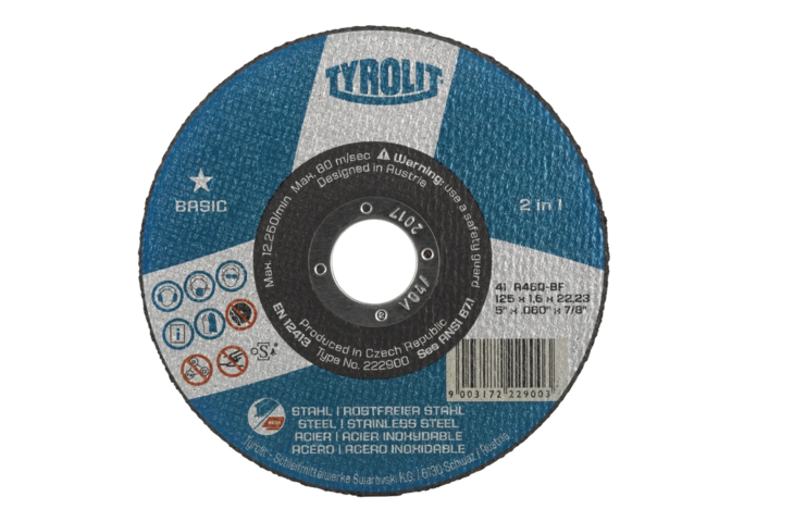 1557654-2 100 st Kapskivor Tyrolit rak basic 125x1.0