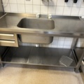 1532059-1 Rostfri diskbänk med ho & utdragslådor