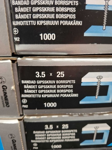 1557760-5 7000 st Bandad Gipsskruv Borrspets 3.5x40 & 3.5x25mm, Gunnebo