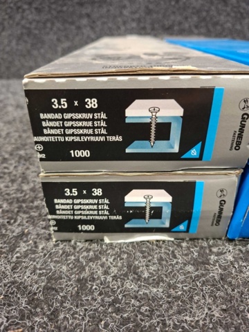 1557762-5 6000 st Bandad Gipsskruv Stål 3.9x55 & 3.5x38mm, Gunnebo